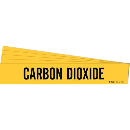Brady CARBON DIOXIDE Pipe Marker Style 1 Polyester Black on Yellow 1 per Card, 5 PK 105740-PK
